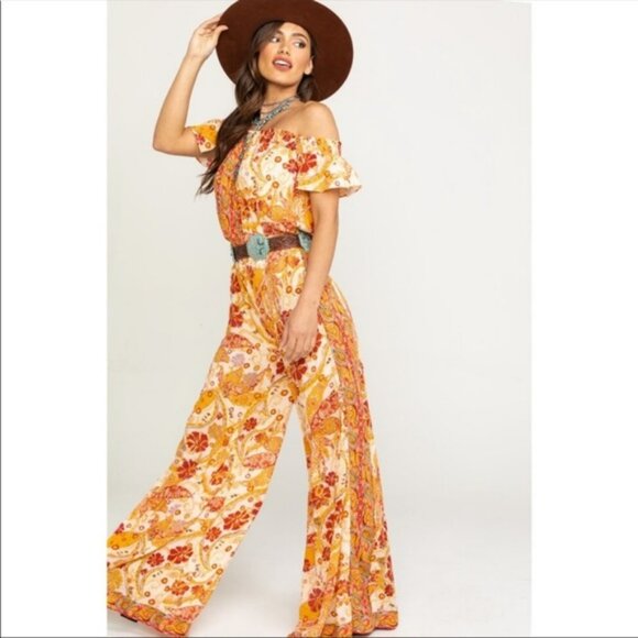 Free People Carmen Off The Shoulder Jumpsuit.  SZ S - Picture 1 of 8